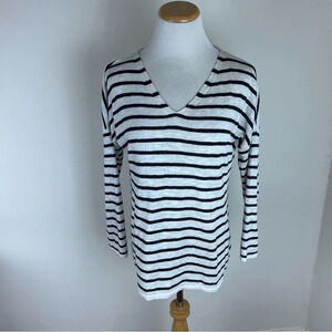 Eileen Fisher Organic Linen Striped Sweater size XS